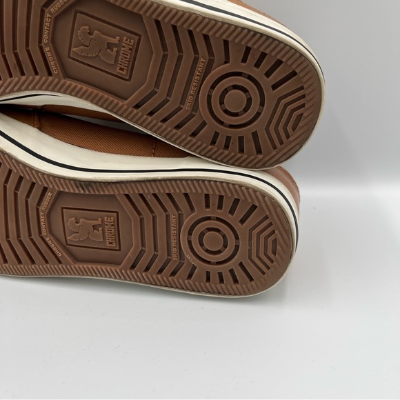 Chrome Men's Brown Leather & Mesh Lace Up Low Top Casual Sneakers 9.5 Skater - Picture 13 of 16